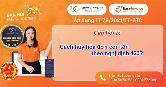 Cách hủy hóa đơn còn tồn theo nghị định 123